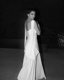 A line Strapless White Chiffon Long Evening Dress Prom Dresses SD2072